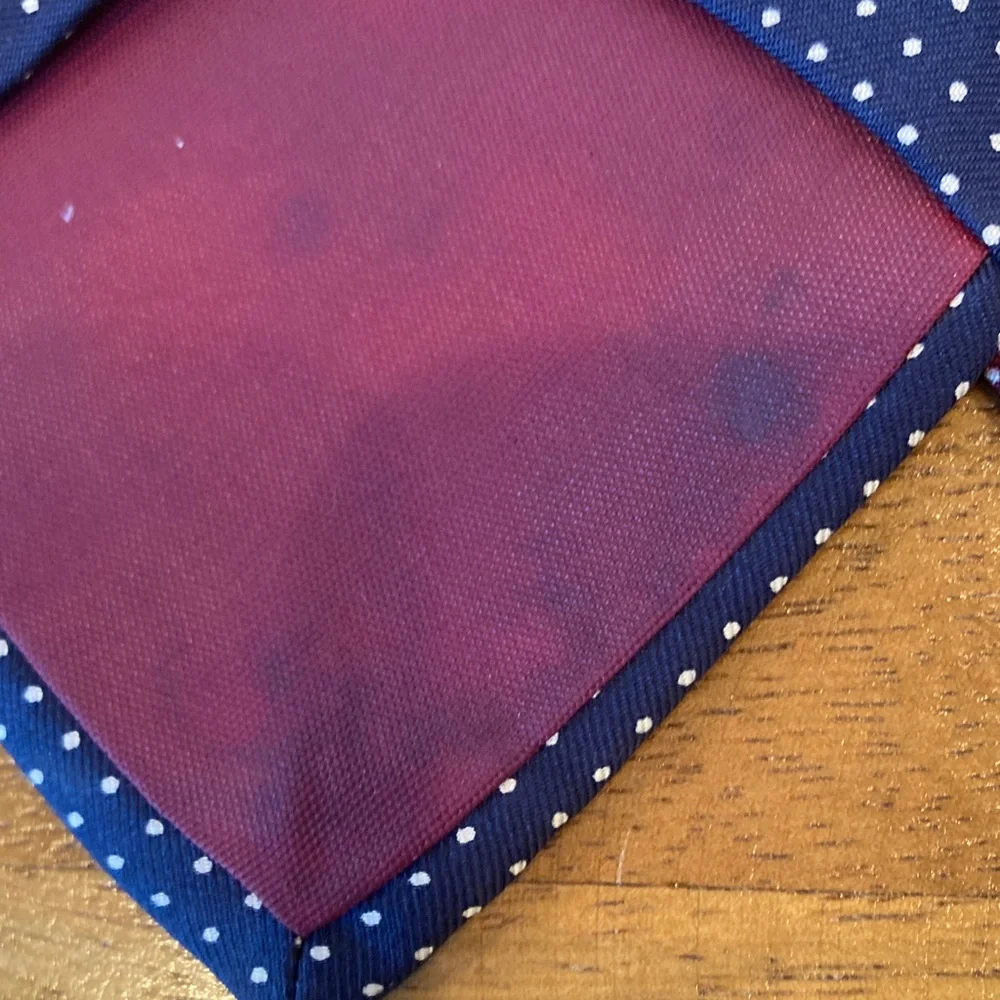 Lands End Mens Polka Dot Silk Tie Bundle Burgundy Blue White 58